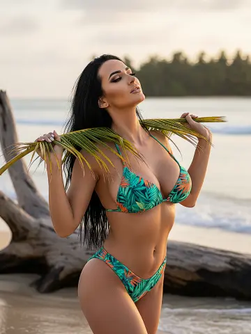 Sesja zdjęciowa na plaży.👙